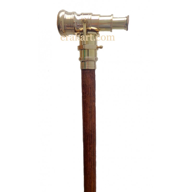 Nautical Collectible Antique Finish Brass Telescope Spyglass Walking Stick Cane 
