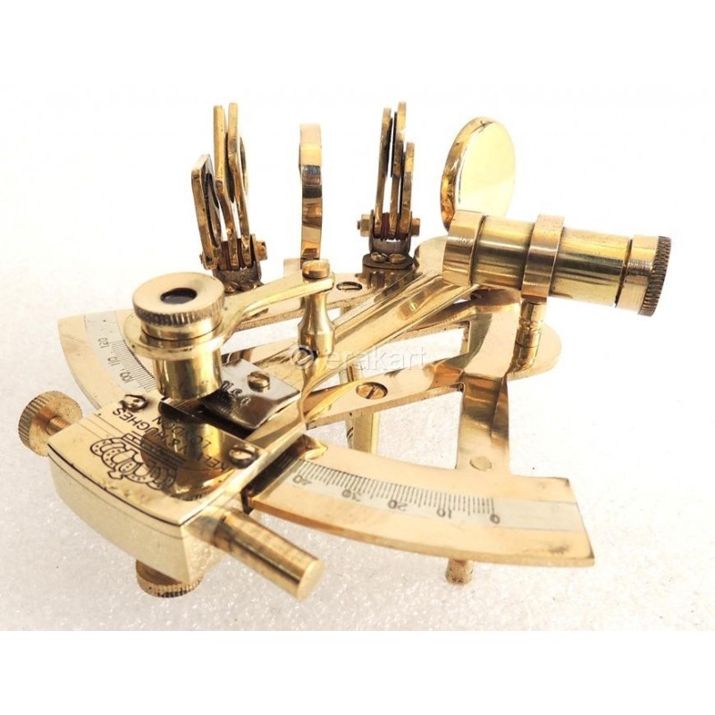 4" inch Shiny Brass Nautical sextant Decorative Vintage Marine Sextant Replica 