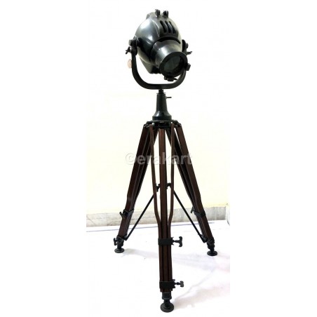 Antique Steel Tripod Spotlight Home & Office Decor