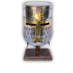  Knights-Templar-Crusader-Helmet-Medieval-Armor-16-Guage-With-Stand 