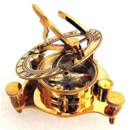 Brass Navigation Sundial Pocket Compass