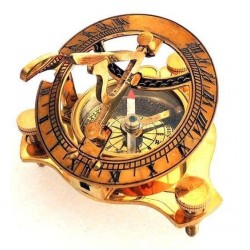 Brass Navigation Sundial Pocket Compass