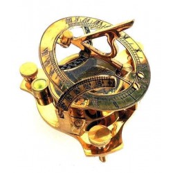 Brass Navigation Sundial Pocket Compass