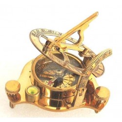 Brass Navigation Sundial Pocket Compass