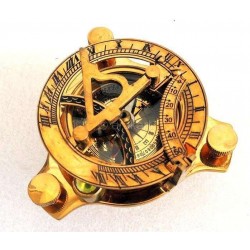 Brass Navigation Sundial Pocket Compass