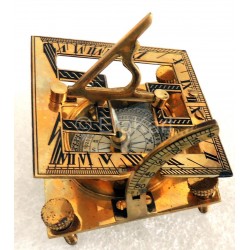 Brass Square Sundial Navigation Compass 