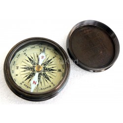 Antique Brass Pocket Compass