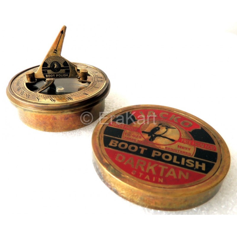 Jacko Boot Polish Brass Sundial Compass