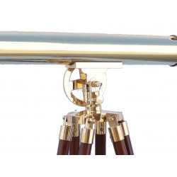 Floor Standing Brass/Wood Harbor Master Telescope