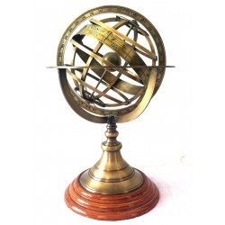  Antique Nautical Brass Armillary Horoscope World Globe 