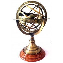  Antique Nautical Brass Armillary Horoscope World Globe 