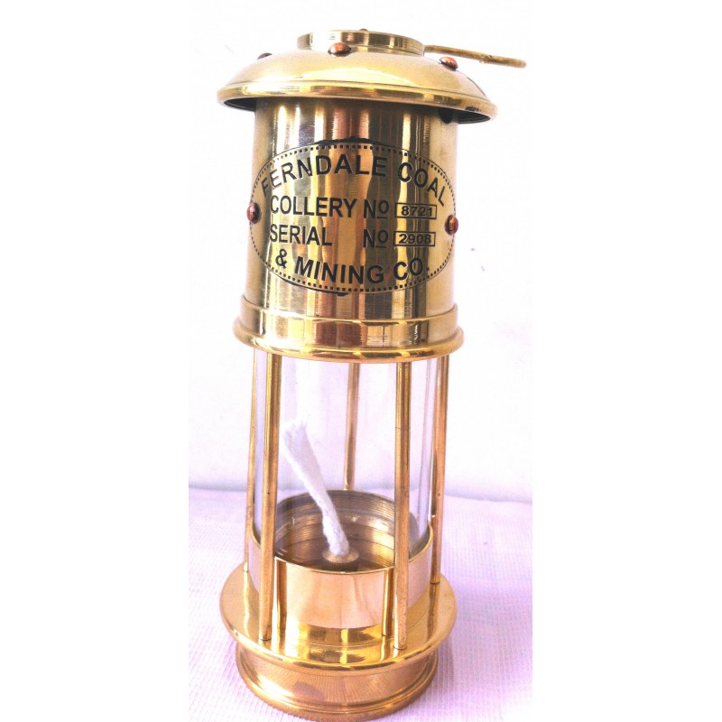 Brass Maritime Brass Miner Oil Lamp 7" Vintage Nautical Boat Light Lot Of 4pc 