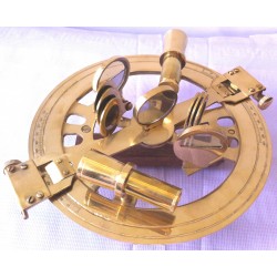 Round brass sextant