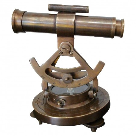 Nautical Antique Brass 6" Telescope Alidade Compass Transit Surveying Instrument 