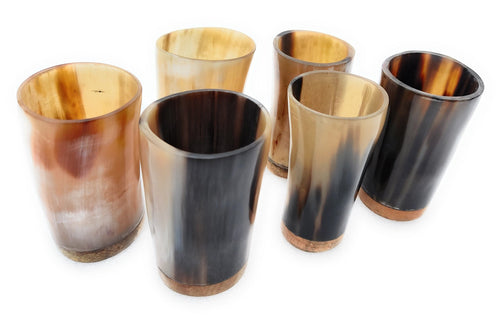 6x Viking Drinking Horn Shot Glass 3 inch