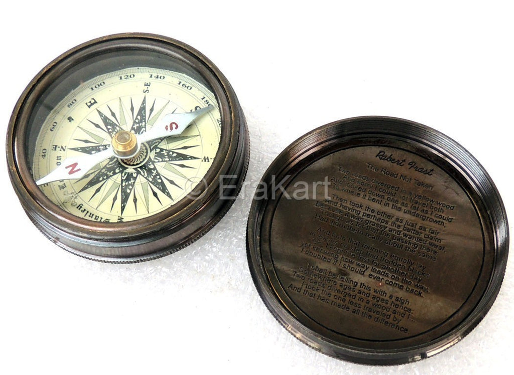 Antique Brass Pocket Compass