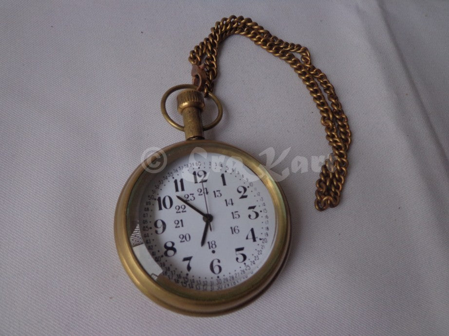 Antique Brass Pocket Watch