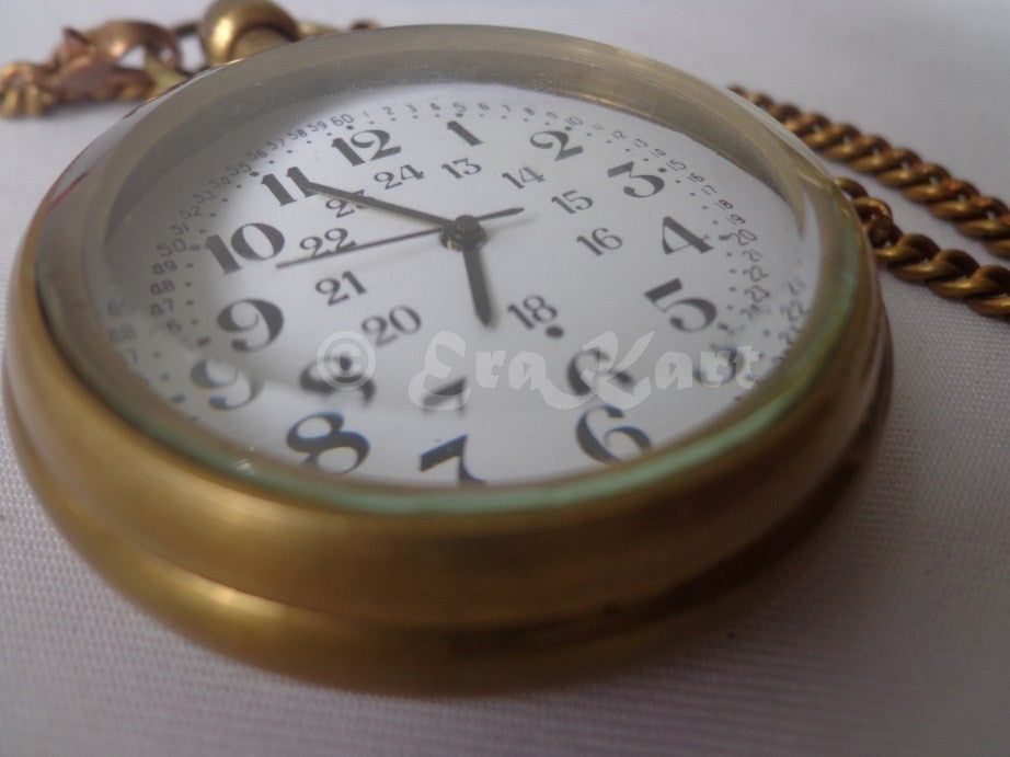 Antique Brass Pocket Watch - view 3