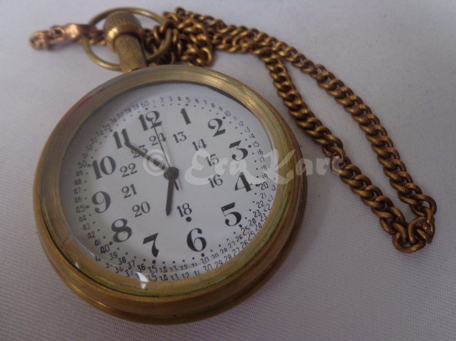 Antique Brass Pocket Watch - view 2