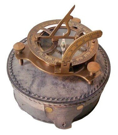 Antique Brass Sundial Compass 4'' - view 5