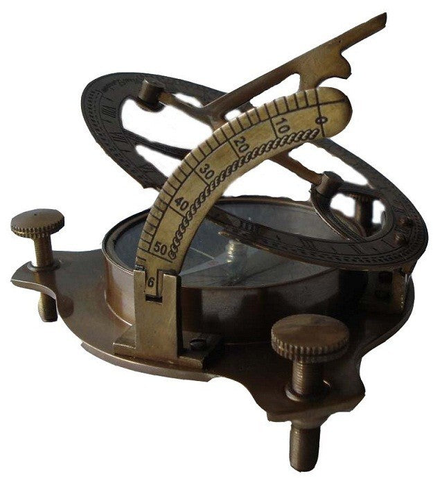 Antique Brass Sundial Compass 4'' - view 3