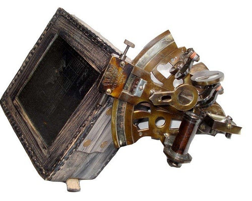  Antique Brass Vintage Sextant - Navigation Tool
