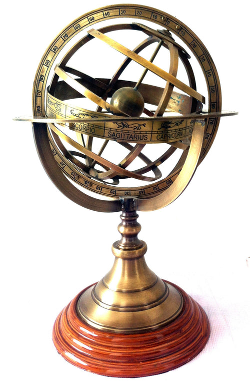  Antique Nautical Brass Armillary Globe  - view 2