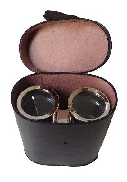 Antique Nautical Chrome Binocular Telescope - view 2
