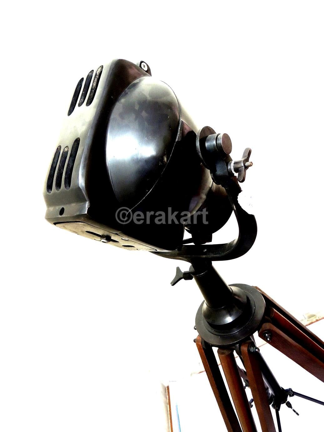 Antique Steel Tripod Spotlight Floor Lamp - view 7
