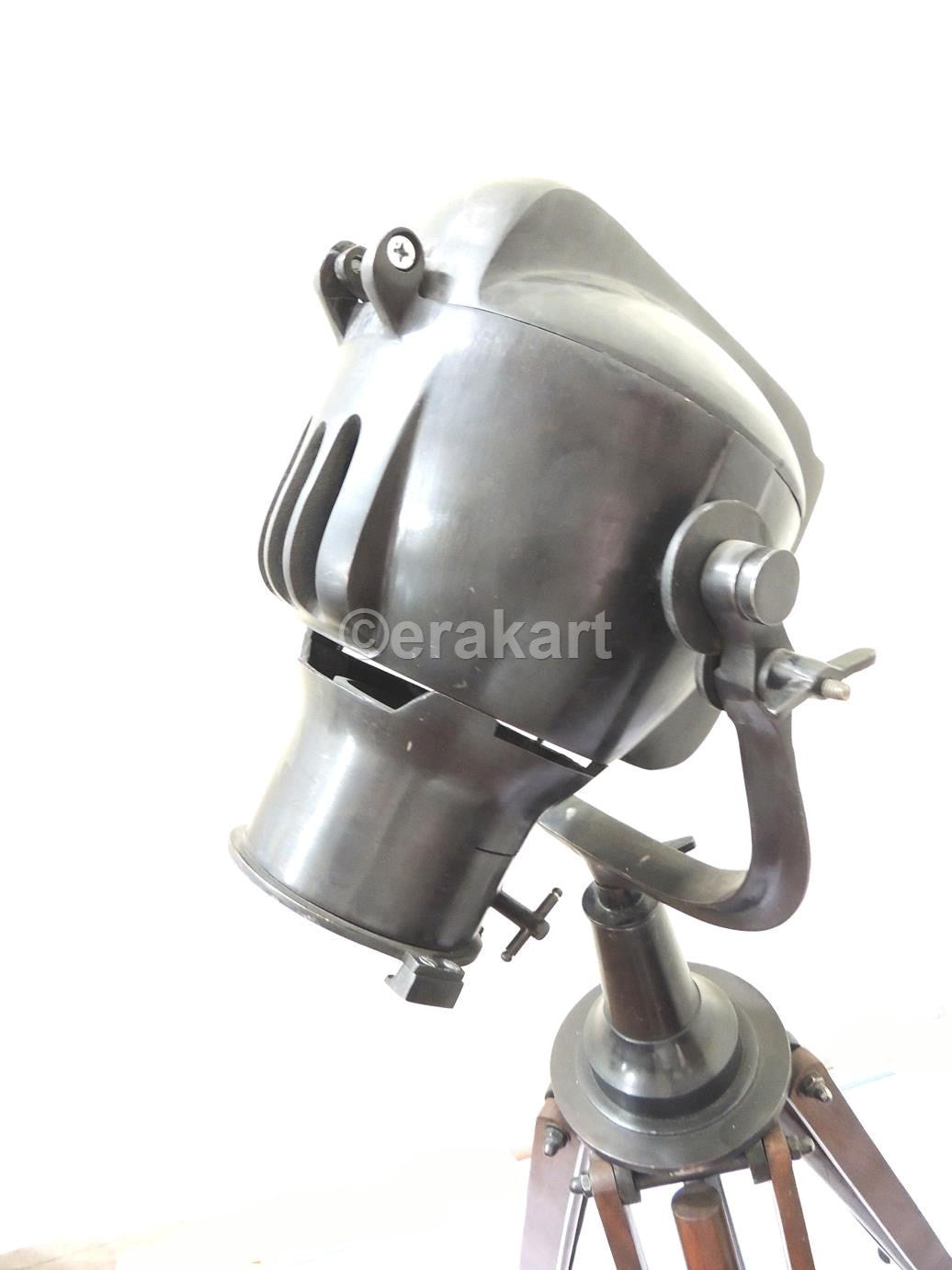 Antique Steel Tripod Spotlight Floor Lamp - view 4
