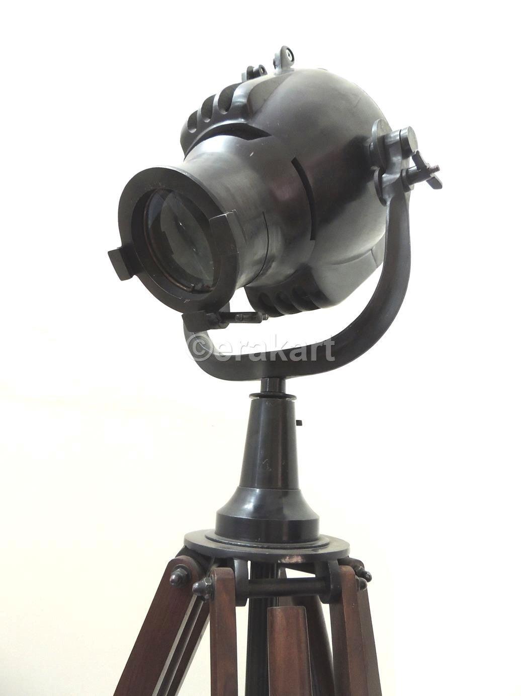 Antique Steel Tripod Spotlight Floor Lamp - view 3