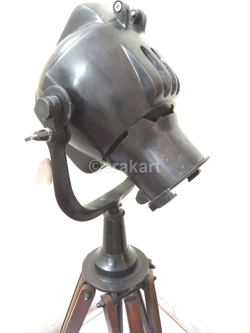 Antique Steel Tripod Spotlight Floor Lamp - view 5
