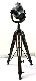 Antique Steel Tripod Spotlight Floor Lamp