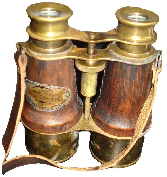 Brass 6'' Binocular W Leather Carrying Case - view 3