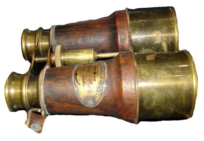 Brass 6'' Binocular W Leather Carrying Case - view 2