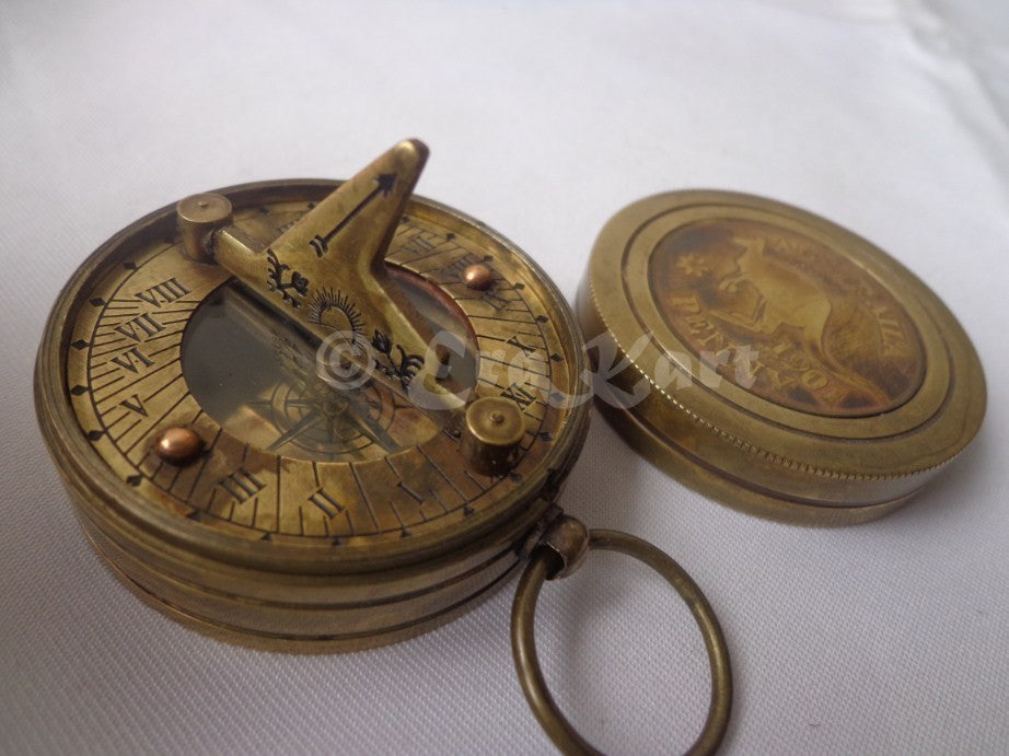 Brass Australia Penny Sundial Compass - view 3