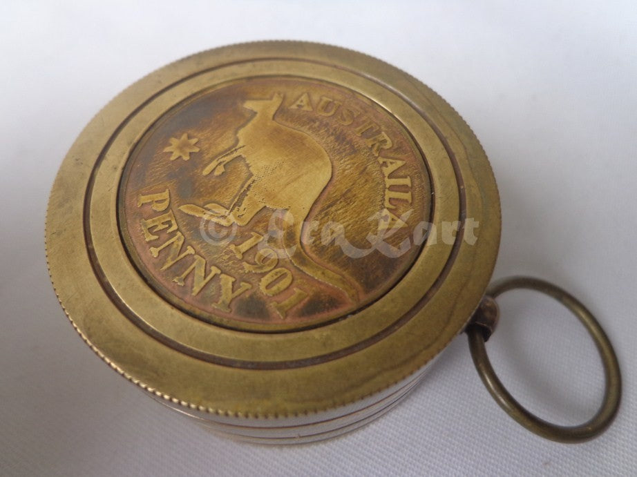 Brass Australia Penny Sundial Compass
