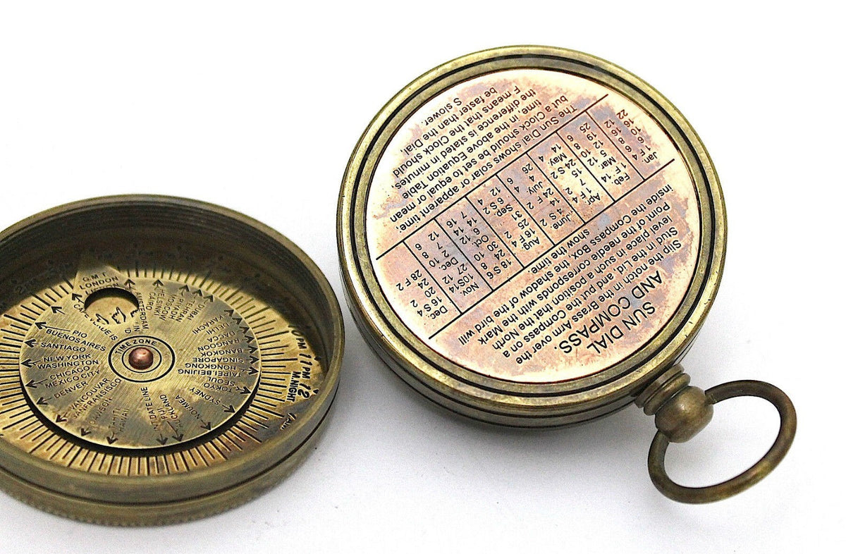 Brass Dollond London Sundial Compass - view 3