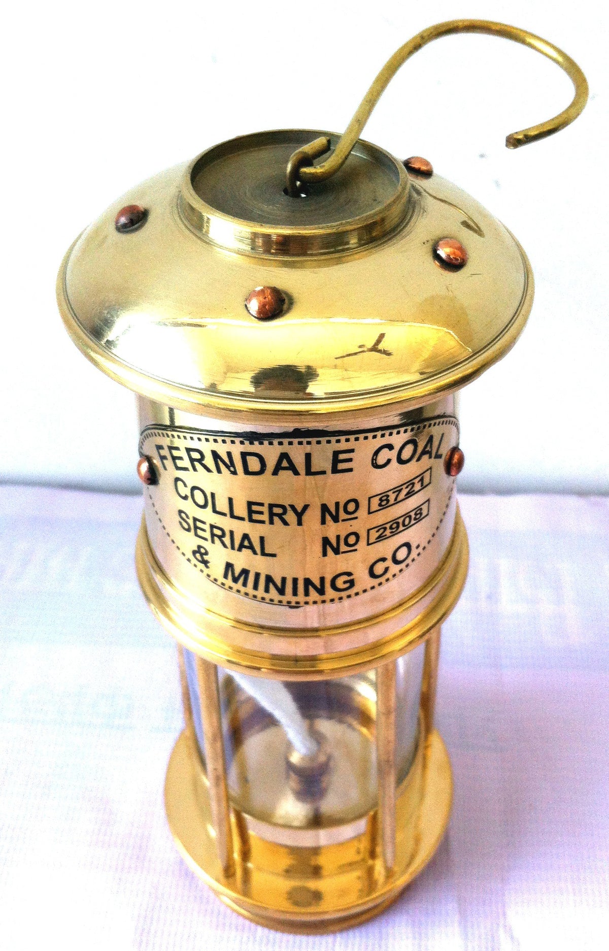 BRASS NAUTICAL SHIP LAMP OR COAL MINER LANTERN - view 2