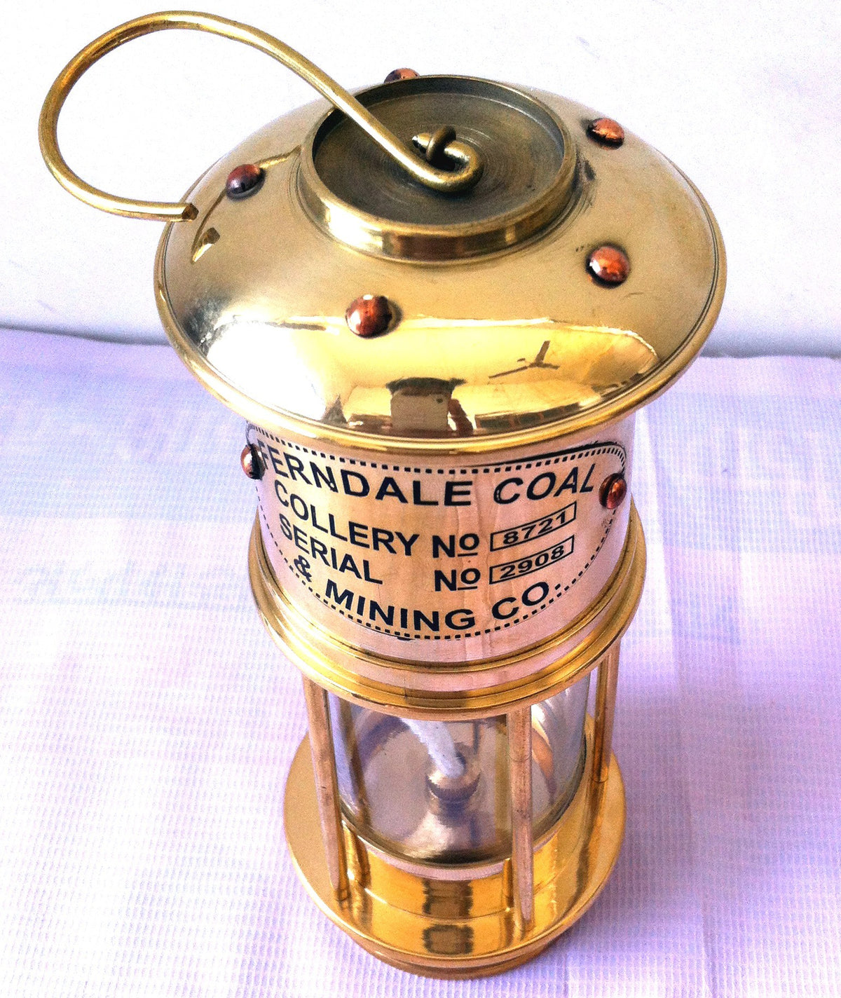 BRASS NAUTICAL SHIP LAMP OR COAL MINER LANTERN - view 3