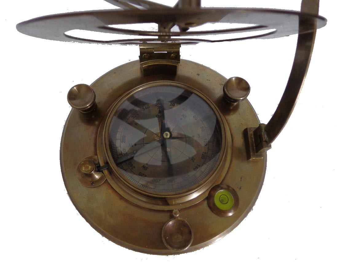 Brass Navigation Round Sundial Compass 7.5" - view 3