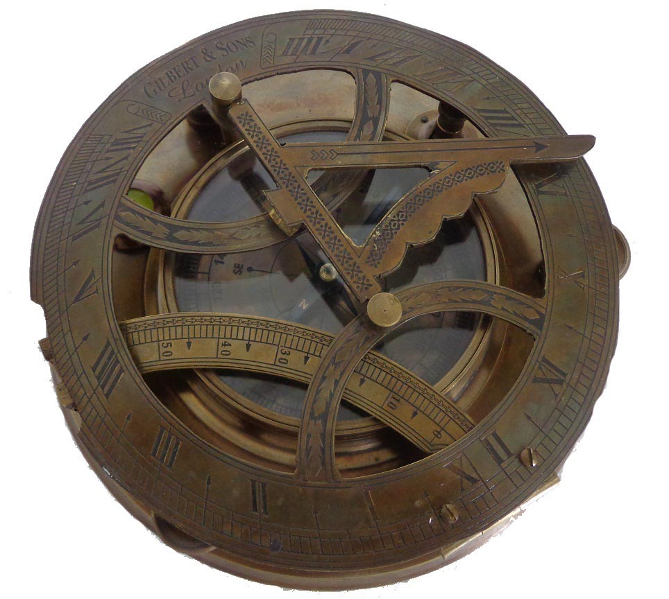 Brass Navigation Round Sundial Compass 7.5" - view 2