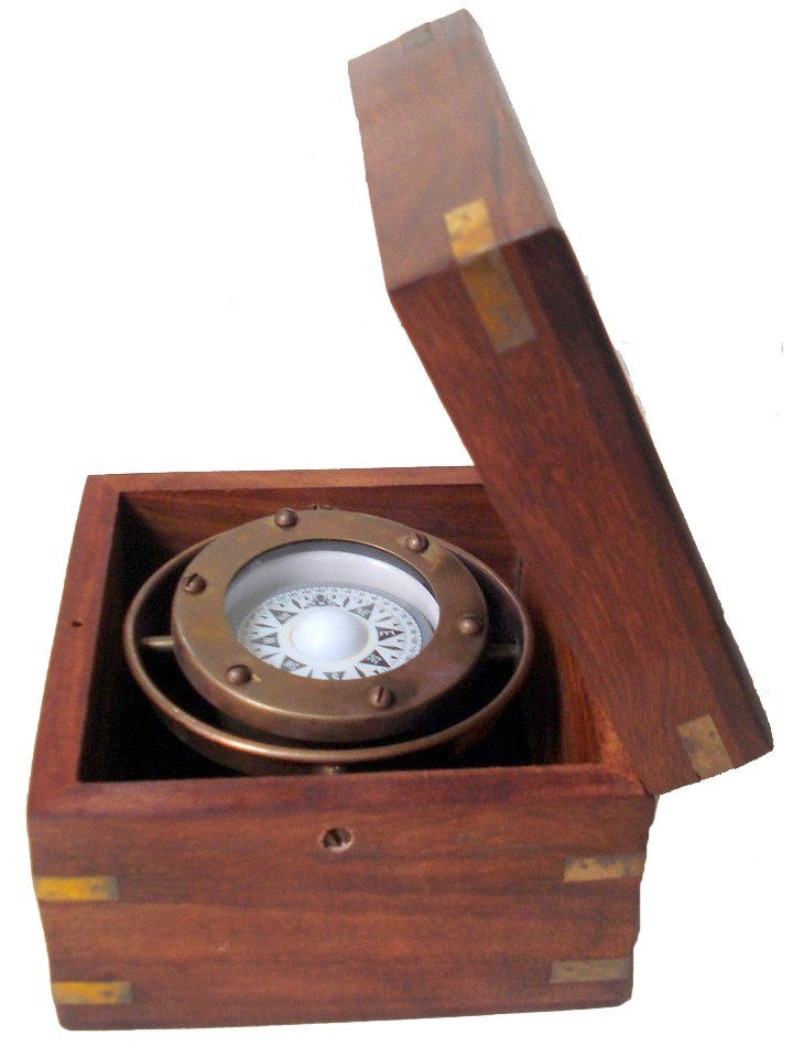 Brass Navigation Ship Sailing Gimbaled Compass