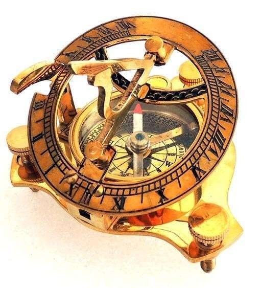 Brass Navigation Sundial Pocket Compass - view 2