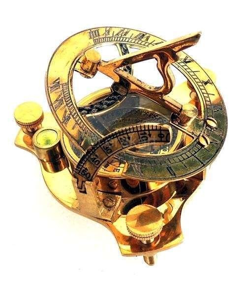 Brass Navigation Sundial Pocket Compass - view 3