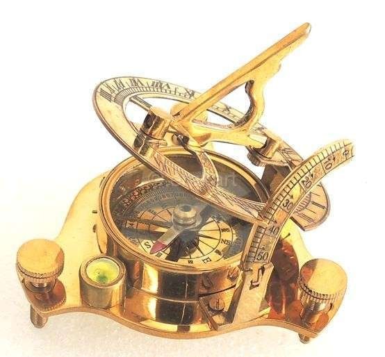 Brass Navigation Sundial Pocket Compass - view 4