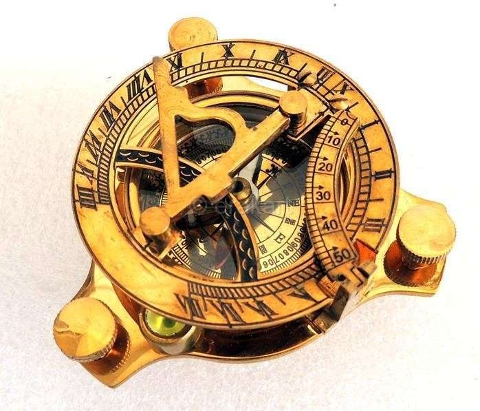 Brass Navigation Sundial Pocket Compass - view 5