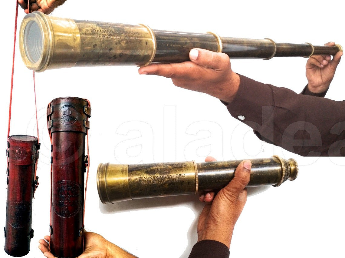 Brass Telescope 1818 East India Company Spyglass 32" Scope