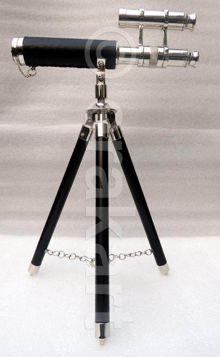 Brass Telescope double barrel chrome
