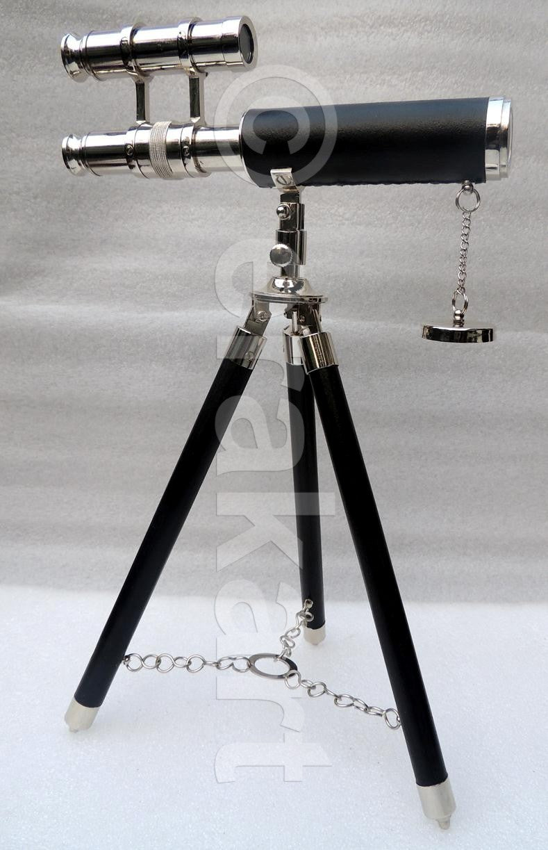 Brass Telescope double barrel chrome - view 3